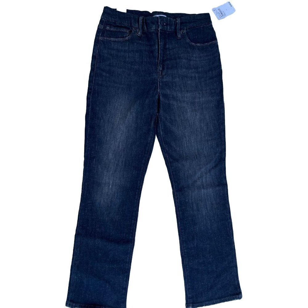 Good American Black Denim Good Legs Straight Cashmere Jeans - Picture 2 of 16